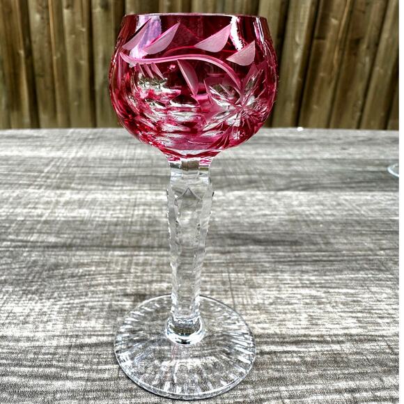 Vineyard by Bayel 4.5" Cordial Glasses Cut to Clear Crystal Bohemian Set of 7 - Picture 12 of 16